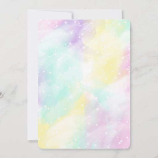 ユニコーンの誕生日招待状 招待状 (裏面)