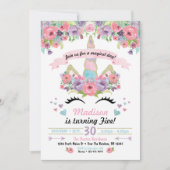 ユニコーンの誕生日招待状 招待状 (正面)