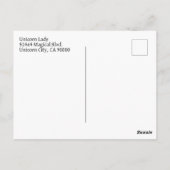 ユニコーンの誕生日招待状 招待状 ポストカード (裏面)