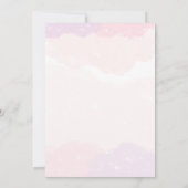 ユニコーンの誕生日招待状、虹のユニコーンの女の子 招待状 (裏面)