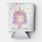 ユニコーンの誕生日用缶クーラー 缶クーラー (正面)