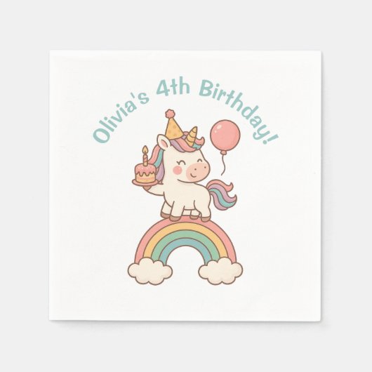 ユニコーンの誕生日 スタンダードカクテルナプキン (正面)
