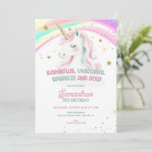 ユニコーンの誕生日, パステルユニコーン, レインボー 招待状 (スタンド正面)