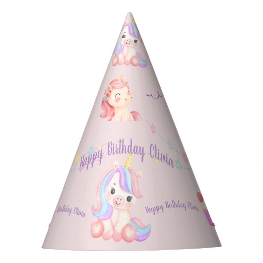 ユニコーンの誕生日 パーティーハット (正面)