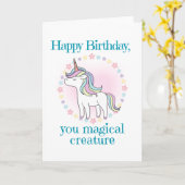ユニコーンの誕生日 女の子 カード (黄色い花)