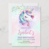 ユニコーンの誕生日 招待状 (正面)