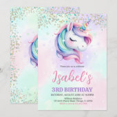 ユニコーンの誕生日 招待状 (正面/裏面)