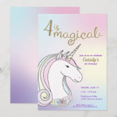 ユニコーンの誕生日; 魔法の少女パーティーの招待状 招待状 (正面/裏面)