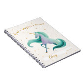 ユニコーンの読書日記 - 名前と年度をカスタマイズ ノートブック (右側)