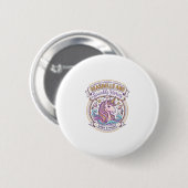 ユニコーンの貝殻と輝く角のZazzleデザイン 缶バッジ (正面&裏面)