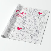 ユニコーンの贈パーソナライズされたり物に色を塗る ラッピングペーパー (アンロールド)