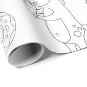 ユニコーンの贈パーソナライズされたり物に色を塗る ラッピングペーパー (ロールコーナー)