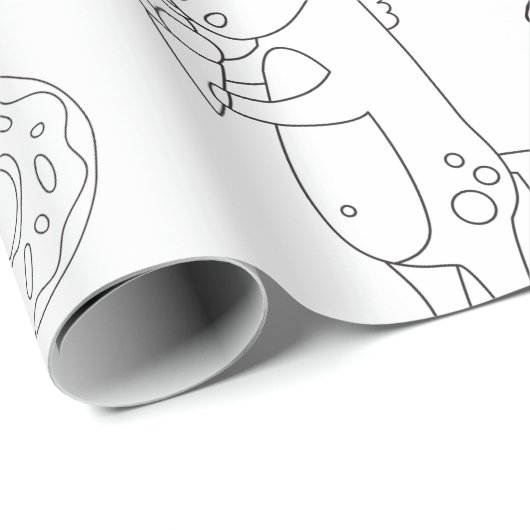 ユニコーンの贈パーソナライズされたり物に色を塗る ラッピングペーパー (ロールコーナー)