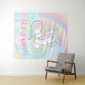 ユニコーンの赤ちゃんの女の子のシャワーの背景のバナー タペストリー (インサイチュ(横))