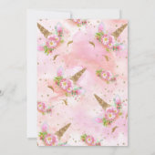 ユニコーンの開花サンキューカード 招待状 (裏面)