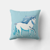 ユニコーンの青および白い枕 クッション (裏面)