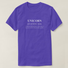 ユニコーンの面白い定義 白抜き文字 Tシャツ