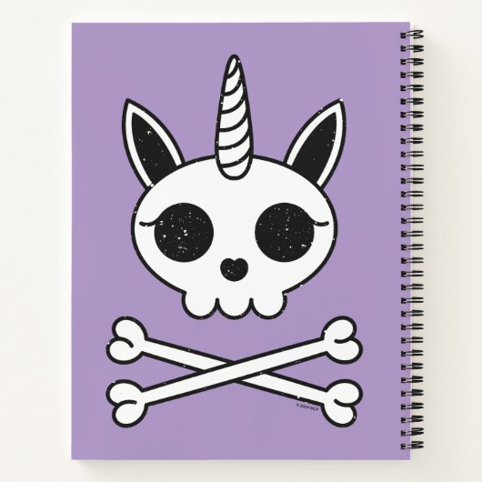 ユニコーンの頭蓋骨とクロスボーン ノートブック (裏面)