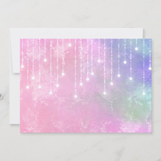 ユニコーンの顔と水彩花の写真の誕生日 サンキューカード (裏面)