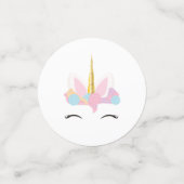 ユニコーンの顔は|のテーブルの紙吹雪を示し、 コンフェッティ (スモール正面)