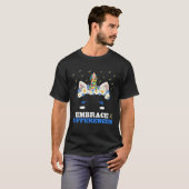 ユニコーンの顔パズル 自閉症を受け入れる違い Tシャツ (正面フル)
