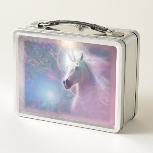 ユニコーンの馬の射撃 メタルランチボックス (裏面)