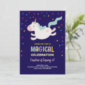 ユニコーンの魔法のお誕生日会キッズ 招待状 (スタンド正面)