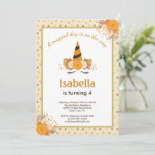 ユニコーンの魔法のスター秋ハロウィーン誕生パーティー 招待状 (スタンド正面)