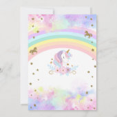 ユニコーンの魔法の少女 アメリカのアフリカ系少女の誕生日おめでとう。 招待状 (裏面)