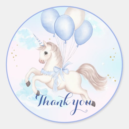 ユニコーンの魔法の誕生日 ラウンドシール (正面)