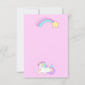 ユニコーンの魔法の1歳の誕生日ピンクの女の子1年 カード (裏面)