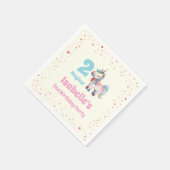 ユニコーンの魔法の2歳の誕生日パーティー スタンダードカクテルナプキン (角)