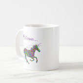 ユニコーンの魔法を信じるカラフルマグ コーヒーマグカップ (正面左)