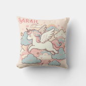 ユニコーンの魔法(カスタマイズ名前あり) クッション (正面)