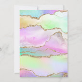 ユニコーンの2回目の誕生日 |金ゴールドグリッター 招待状 (裏面)