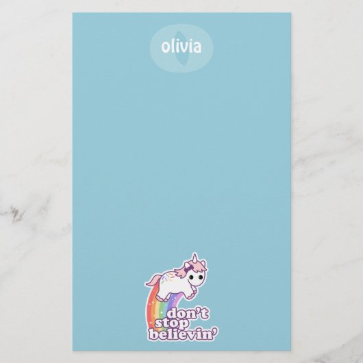 ユニコーンのBelievinをストップ 便箋 (正面)