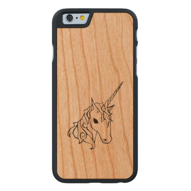 ユニコーンのiPhone6ケース CarvedウッドiPhoneケース (裏面)
