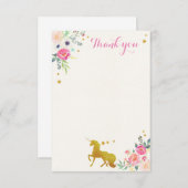 ユニコーンはメッセージカード感謝していしています サンキューカード (正面/裏面)