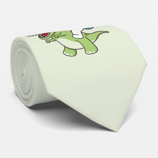 ユニコーンはユニコーンとトレックスかわいい恐竜に乗る ネクタイ (ロール)