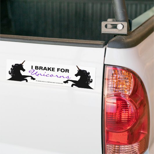 ユニコーンはユニコーンのためのIブレーキのシルエットを描きます バンパーステッカー (トラック上)