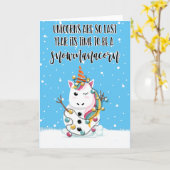 ユニコーンは去年のクリスマスおもしろいに来た カード (黄色い花)