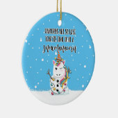 ユニコーンは去年のクリスマスおもしろいに来た セラミックオーナメント (右)