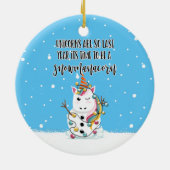 ユニコーンは去年のクリスマスおもしろいに来た セラミックオーナメント (裏面)