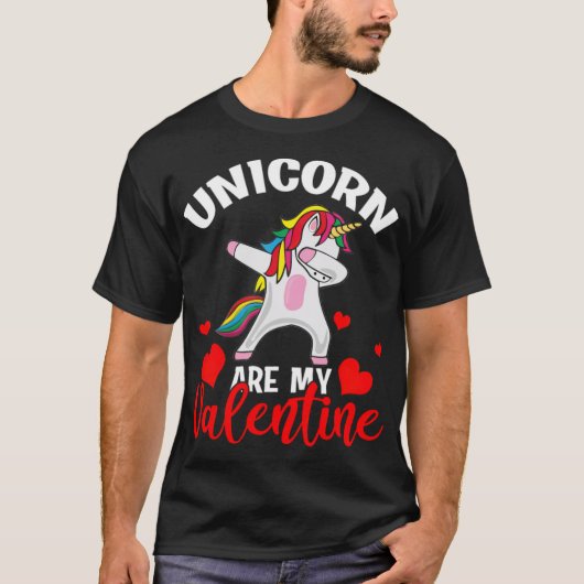 ユニコーンは私のバレンタインおもしろいの動物である Tシャツ (正面)