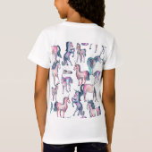 ユニコーンは私の生活である – 銀河系紙吹雪水色 Tシャツ (裏面)