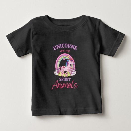 ユニコーンは私の霊獣Tシャツ ベビーTシャツ (正面)