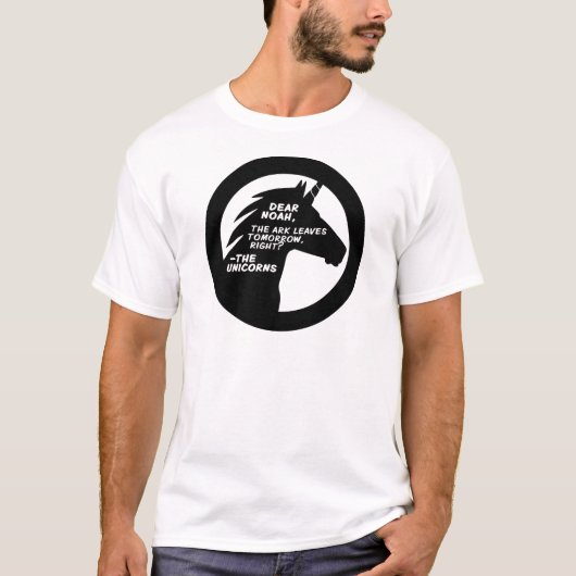 ユニコーンは避難所を恋しく思いました Tシャツ (正面)