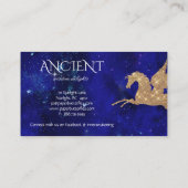 ユニコーンは銀河系のインディゴの空の宇宙地球を主演します 名刺 (裏面)