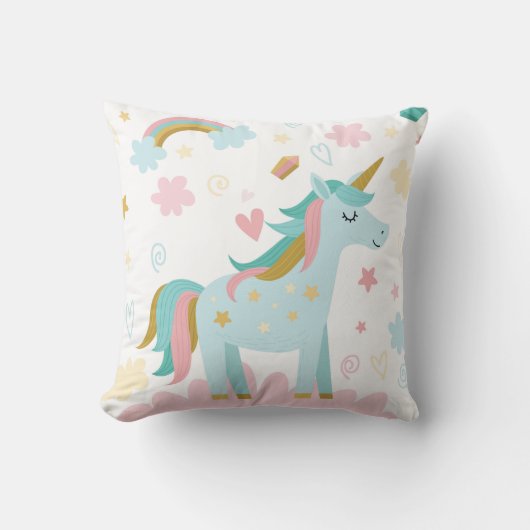 ユニコーンは魔法の娯楽室の枕で信じます クッション (正面)