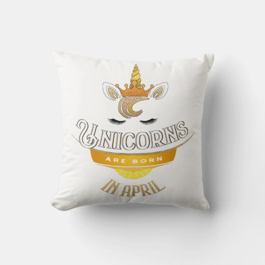 ユニコーンは4月の誕生日のユニコーンに生まれます クッション (正面)